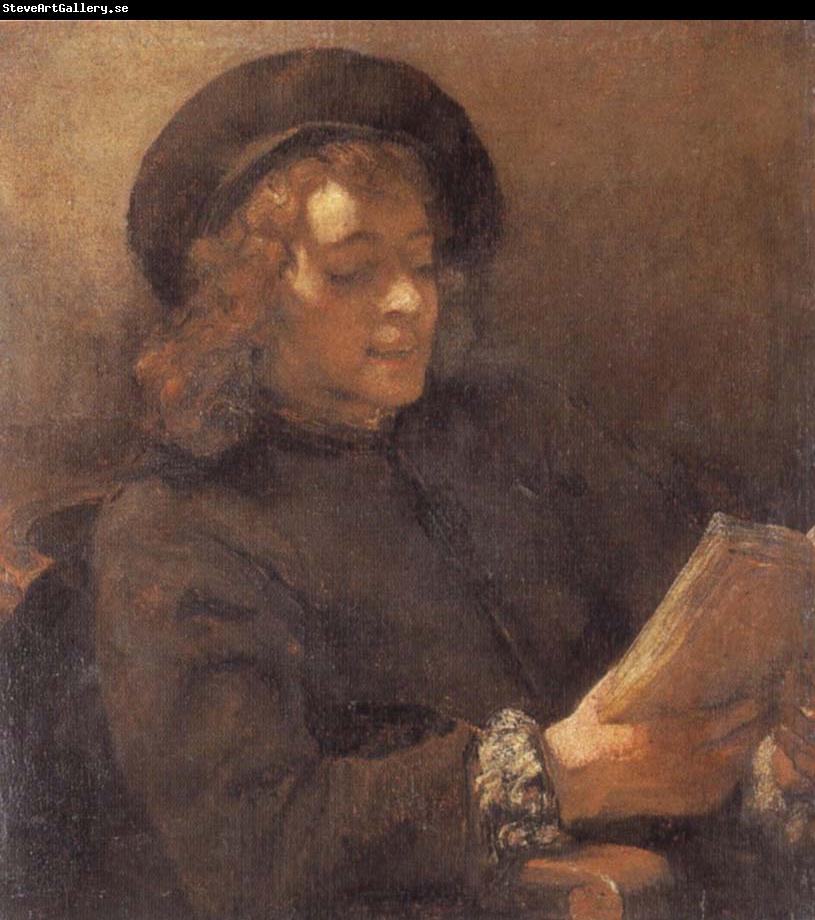 REMBRANDT Harmenszoon van Rijn The Artist-s Son,Titus van Rijn,Reading